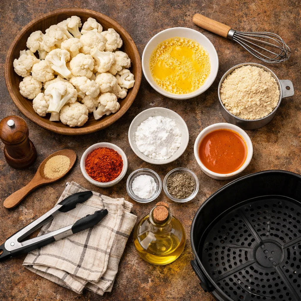 Air Fryer Buffalo Cauliflower Wings 3 air fryer cauliflower