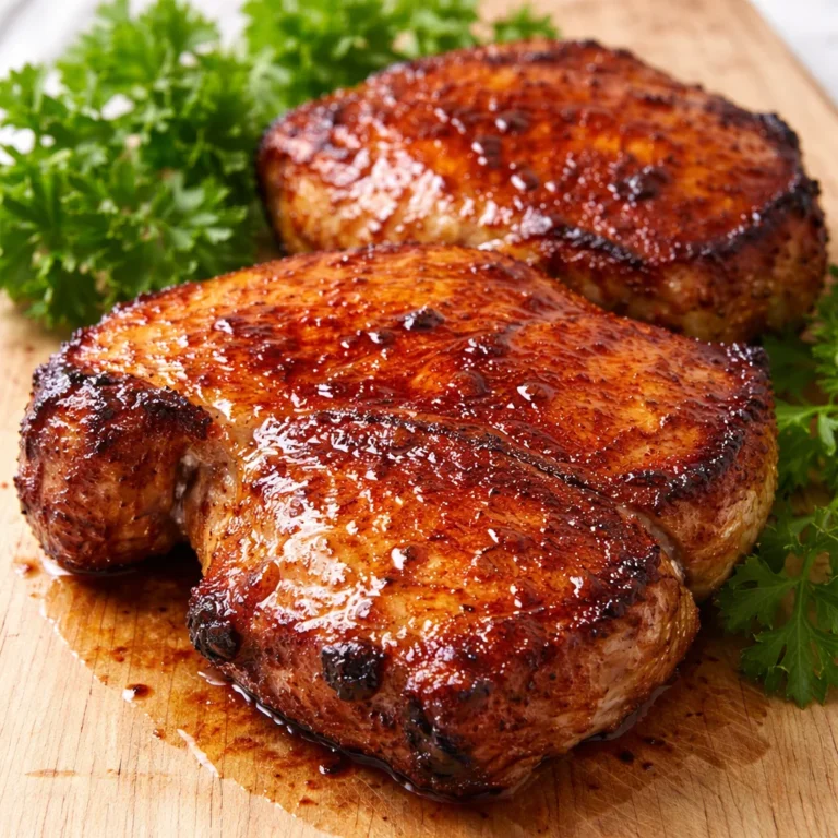 Delicious air fryer pork chops, golden and juicy, ready for a satisfying meal.