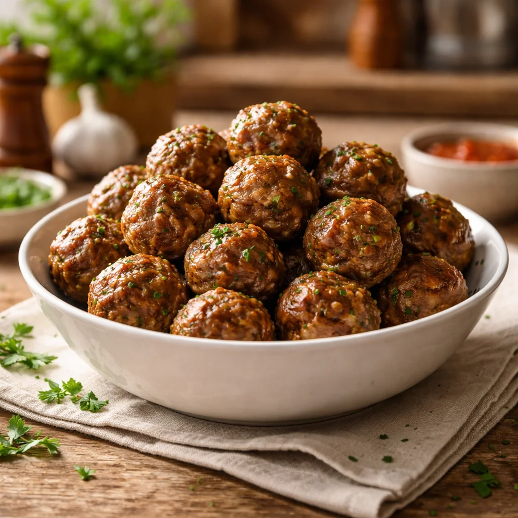 air fryer meatballs - Air Fryer Low-Carb Beef Meatballs