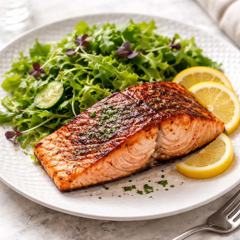 Air Fryer Salmon with Lemon Herbs