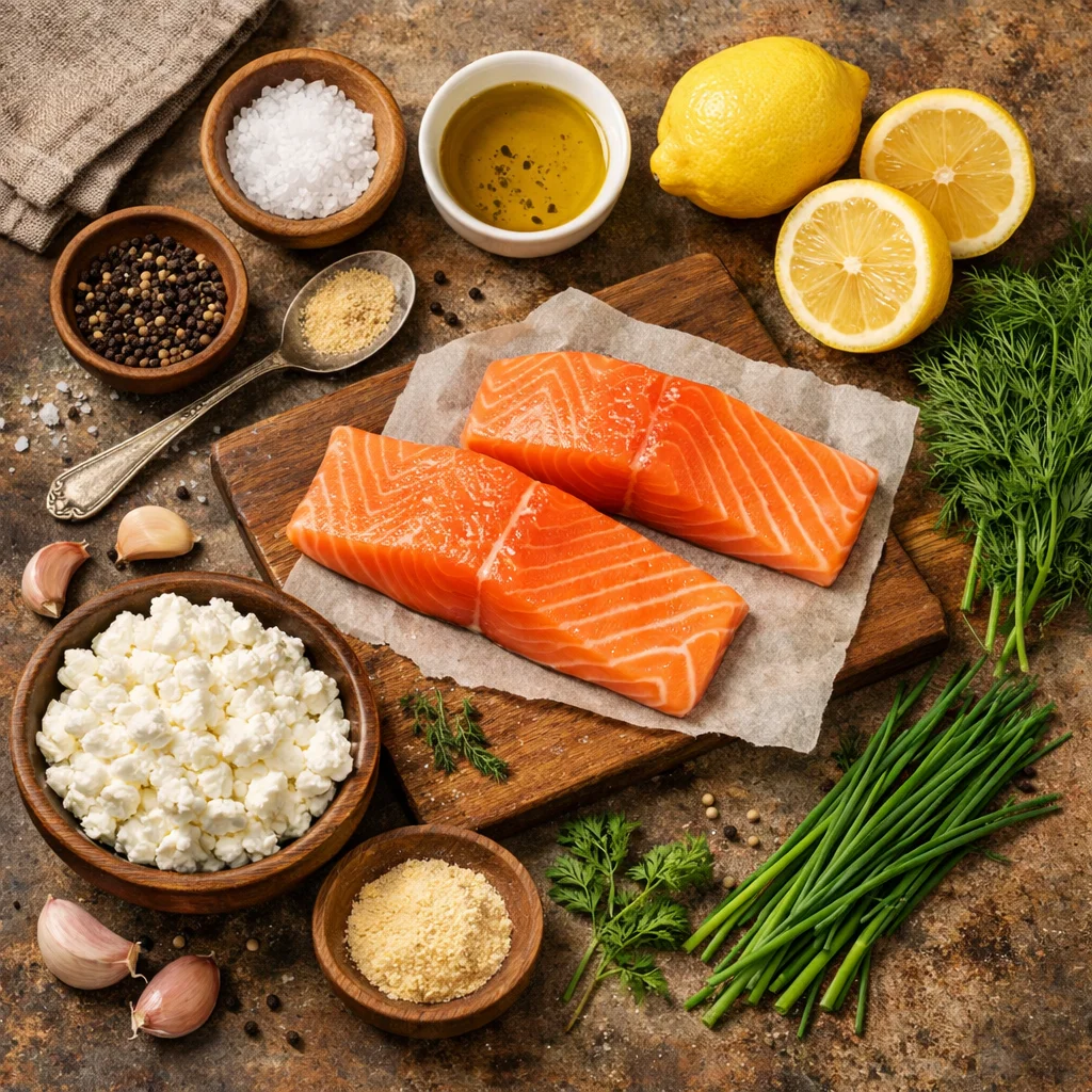 Baked Salmon with Cottage Cheese