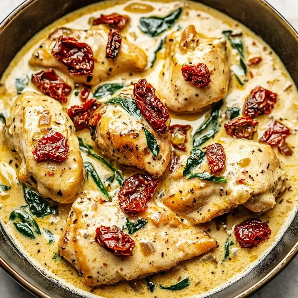 Creamy Tuscan Garlic Chicken Skillet