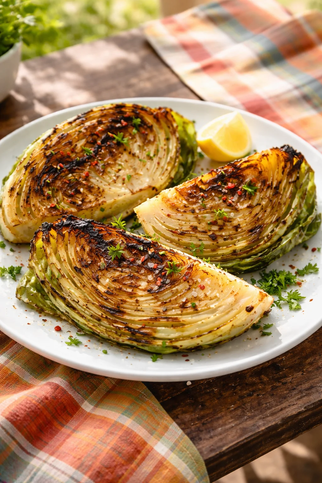 Crispy Roasted Cabbage Wedges with Bacon 2 roasted cabbage