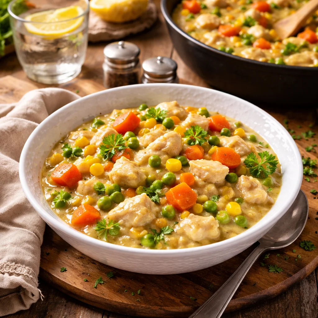 Crustless Chicken Pot Pie Bowl 2 Crustless Chicken Pot Pie Bowl