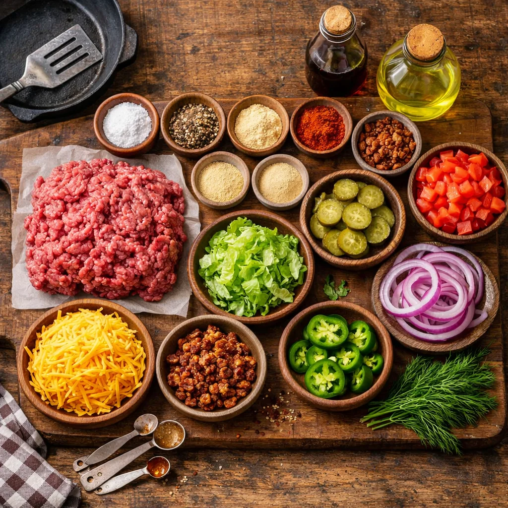 Deconstructed Low-Carb Cheeseburger