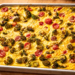 Family-friendly low carb meal prep recipe with chicken and veggies.
