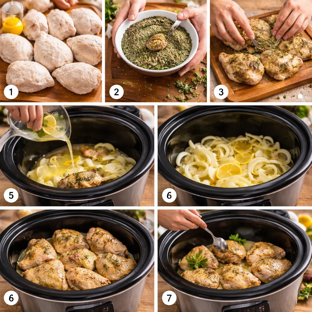 Garlic Herb Slow Cooker Chicken Thighs 4 slow cooker chicken thighs