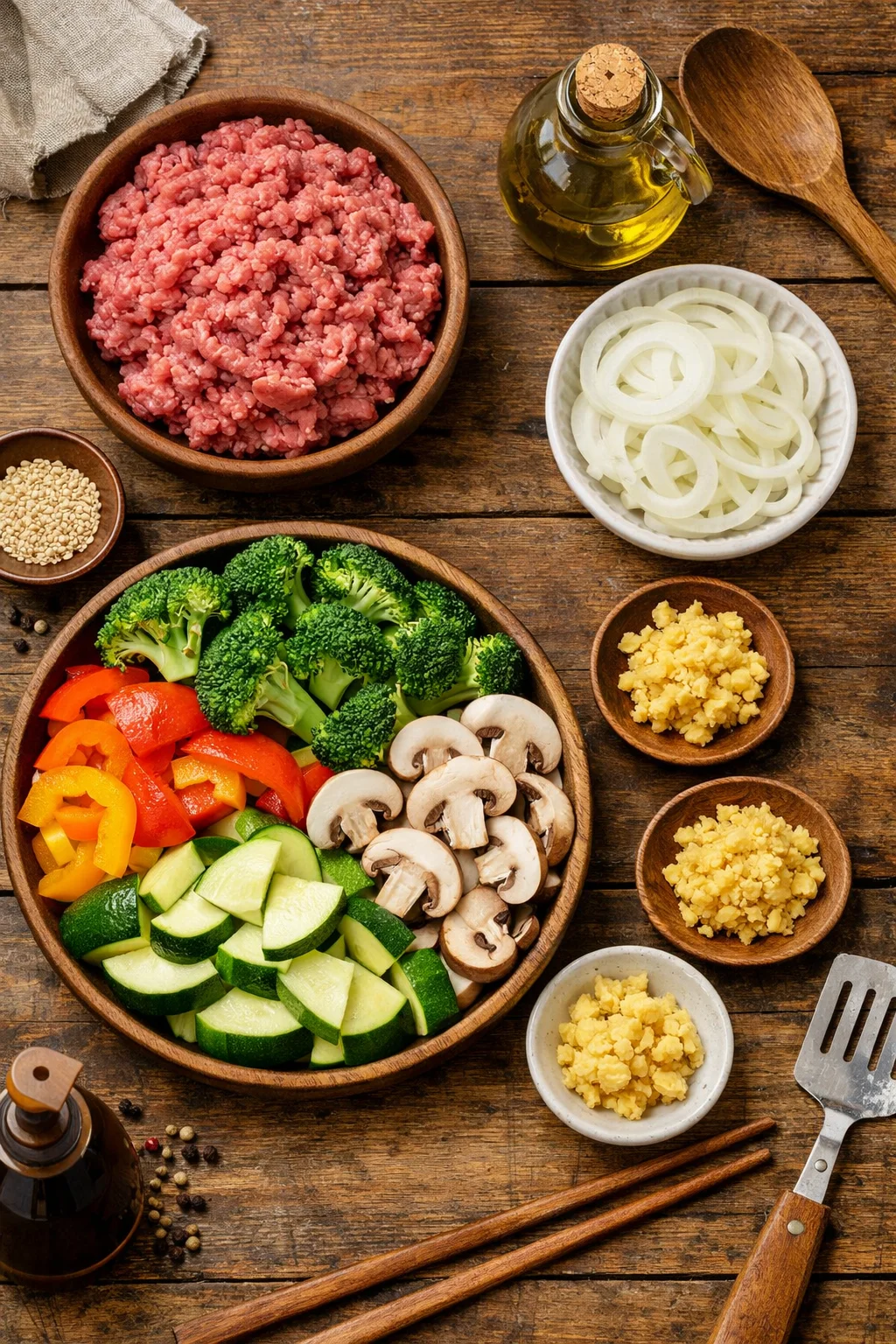 Ground Beef Stir Fry (Low-Carb) 3 Ground Beef Stir Fry (Low-Carb)