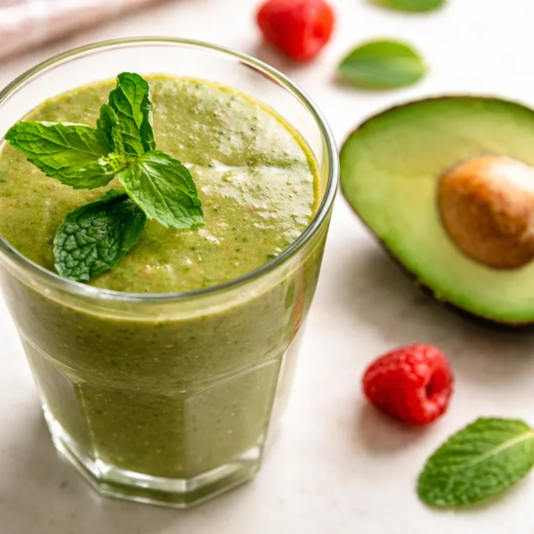 Gut-Healing Green Collagen Smoothie 38 Low carb gut healing smoothie with probiotics and fiber for gut health.