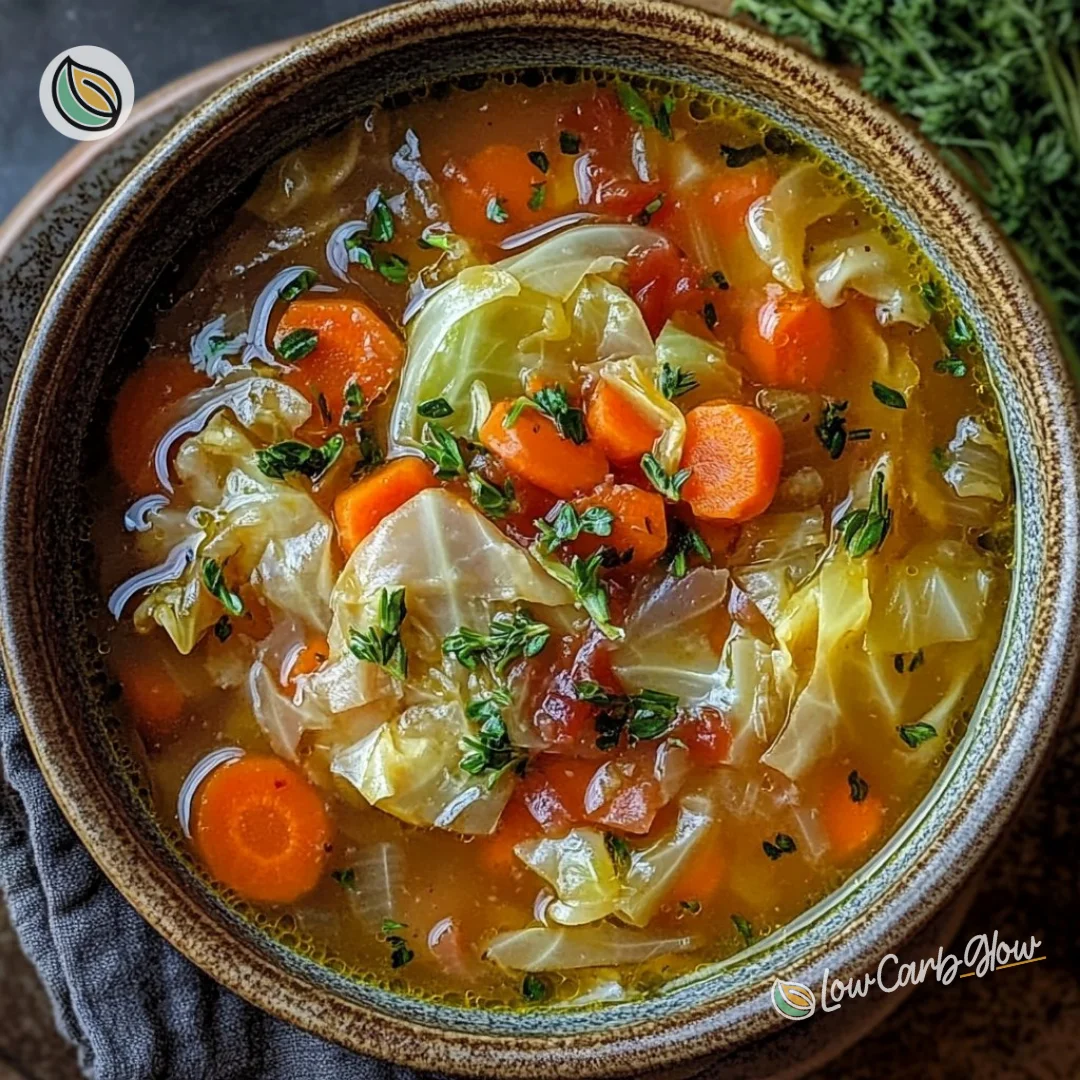 Healing Garlicky Cabbage Soup 1 Bowl of healing garlicky cabbage soup with fresh herbs and garlic