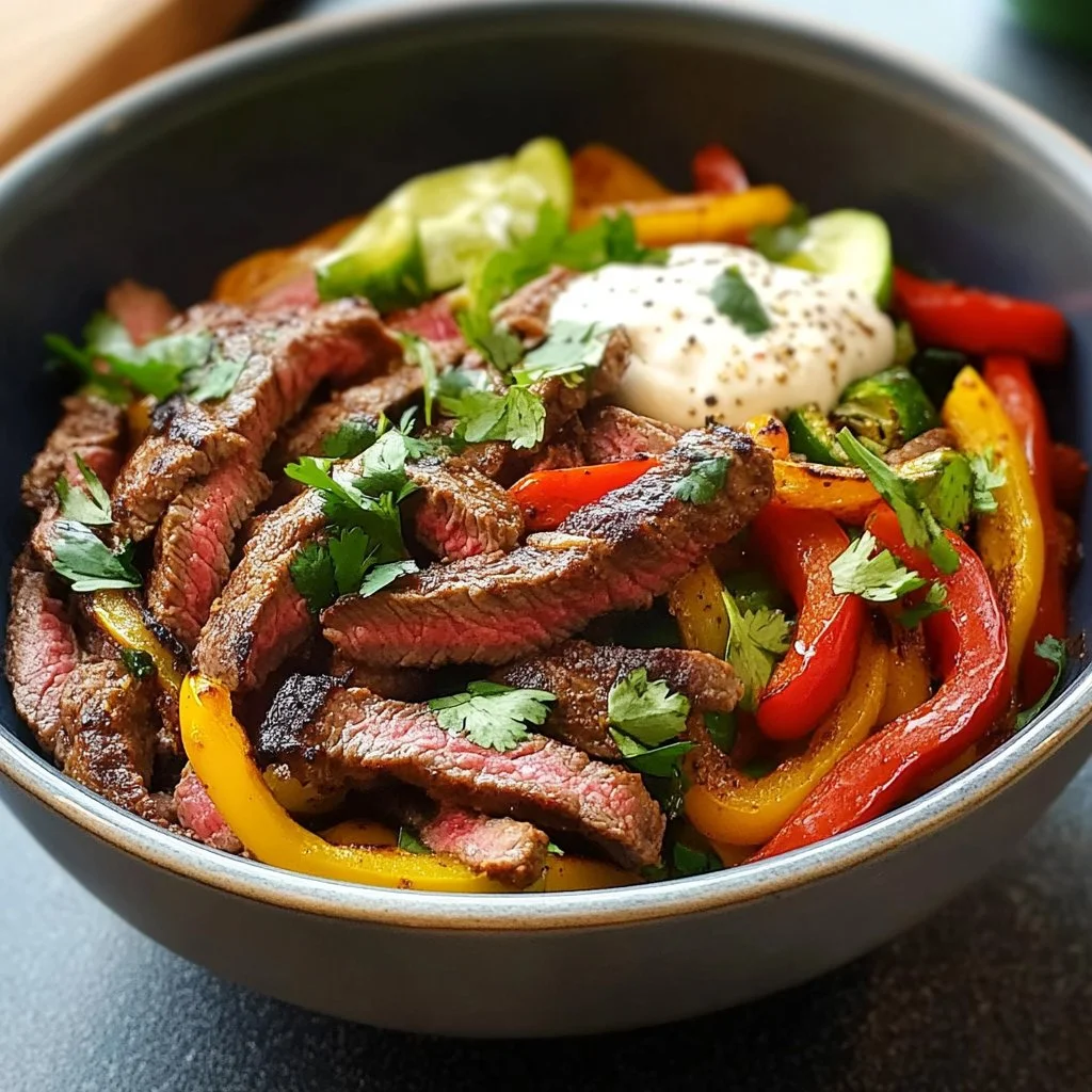 High Protein Steak Fajita Bowl