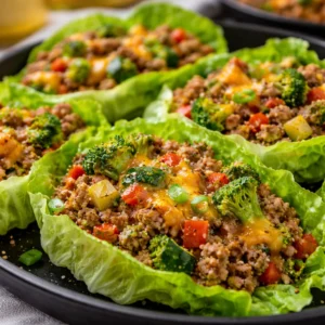 High-Protein Turkey Taco Lettuce Cups