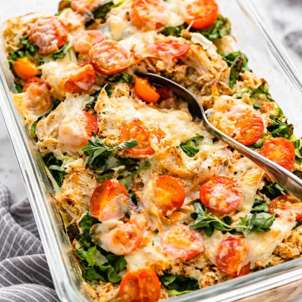 Keto meal prep dish featuring colorful vegetables and protein with no chicken.