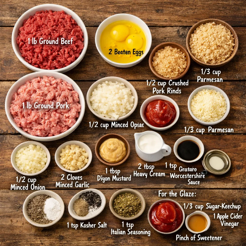 Low-Carb Beef Pork Meatloaf Recipe 3 low carb meatloaf