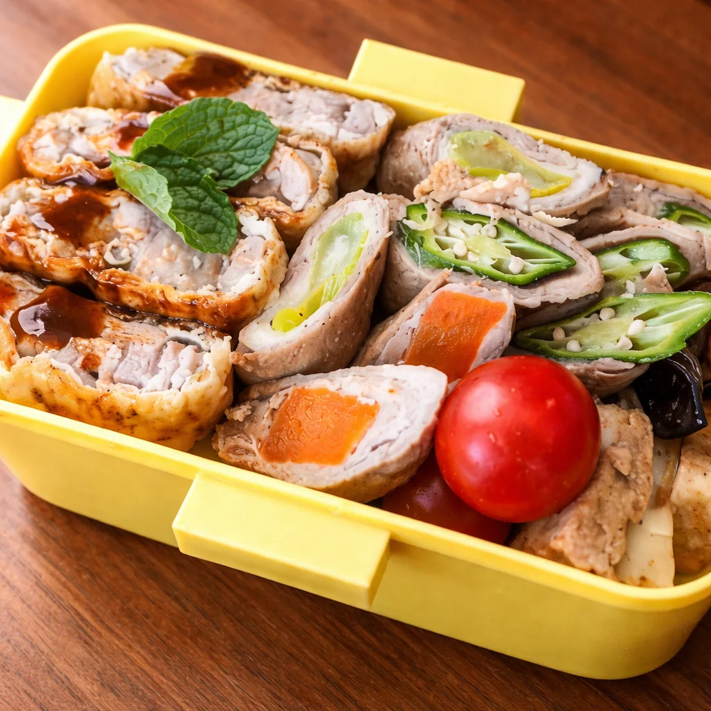 Colorful low carb bento box filled with veggies, protein, and healthy fats.
