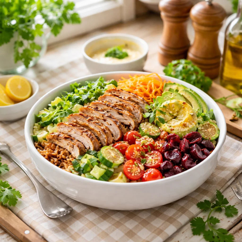 Low-Carb Chicken Burrito Bowl 2 low carb lunch bowls