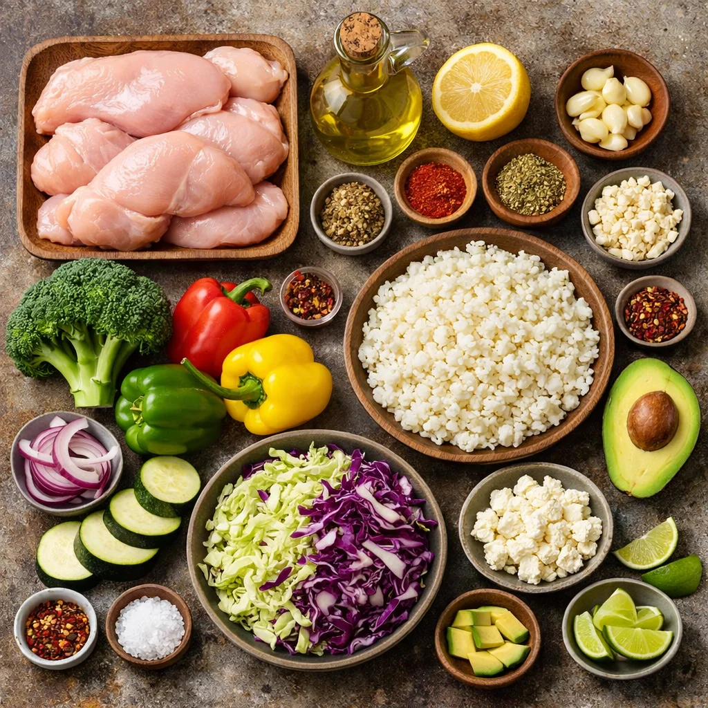 Low-Carb Chicken Meal Prep Bowls 3 low carb meal prep bowls