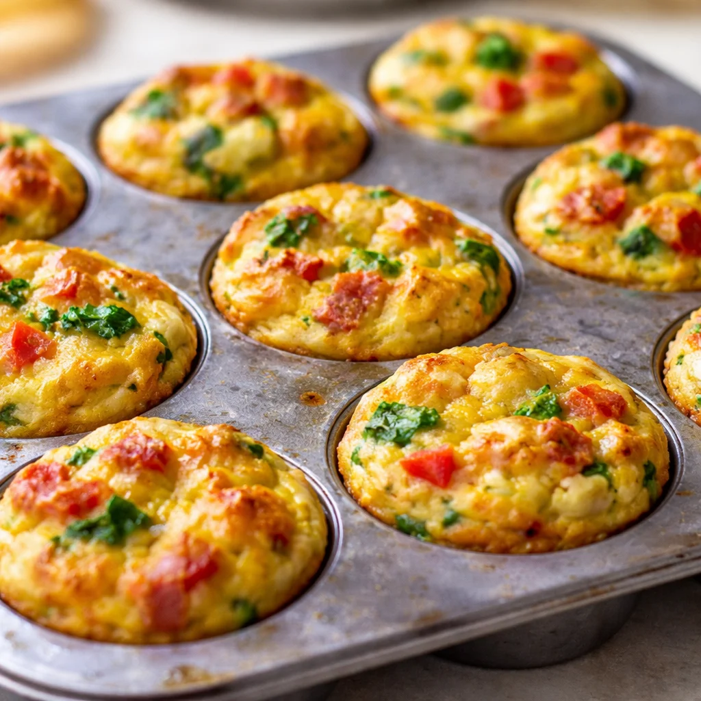 Low-Carb Egg Muffins (Meal Prep) 1 Delicious low carb egg muffins with various fillings for a quick breakfast.
