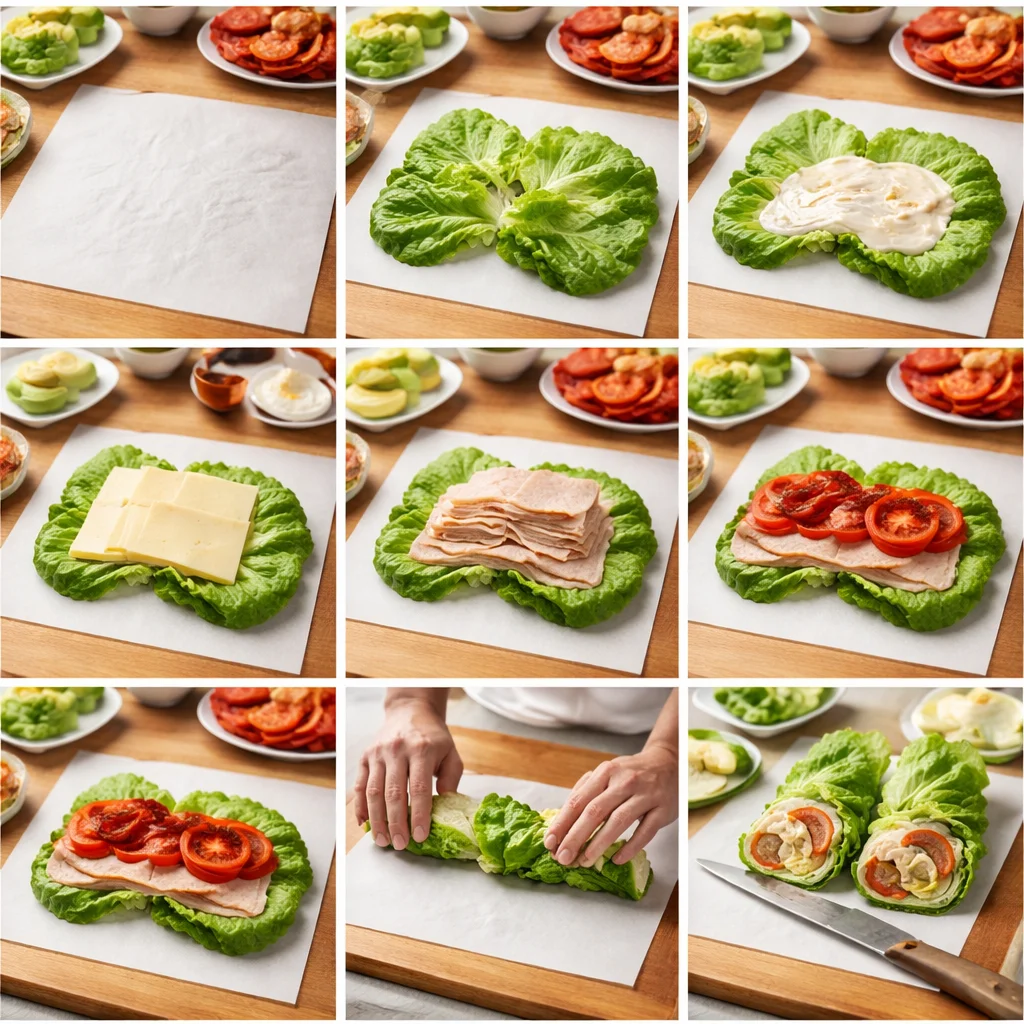 Low-Carb Lettuce Wrap Turkey Club 4 Low-Carb Lettuce Wrap Turkey Club