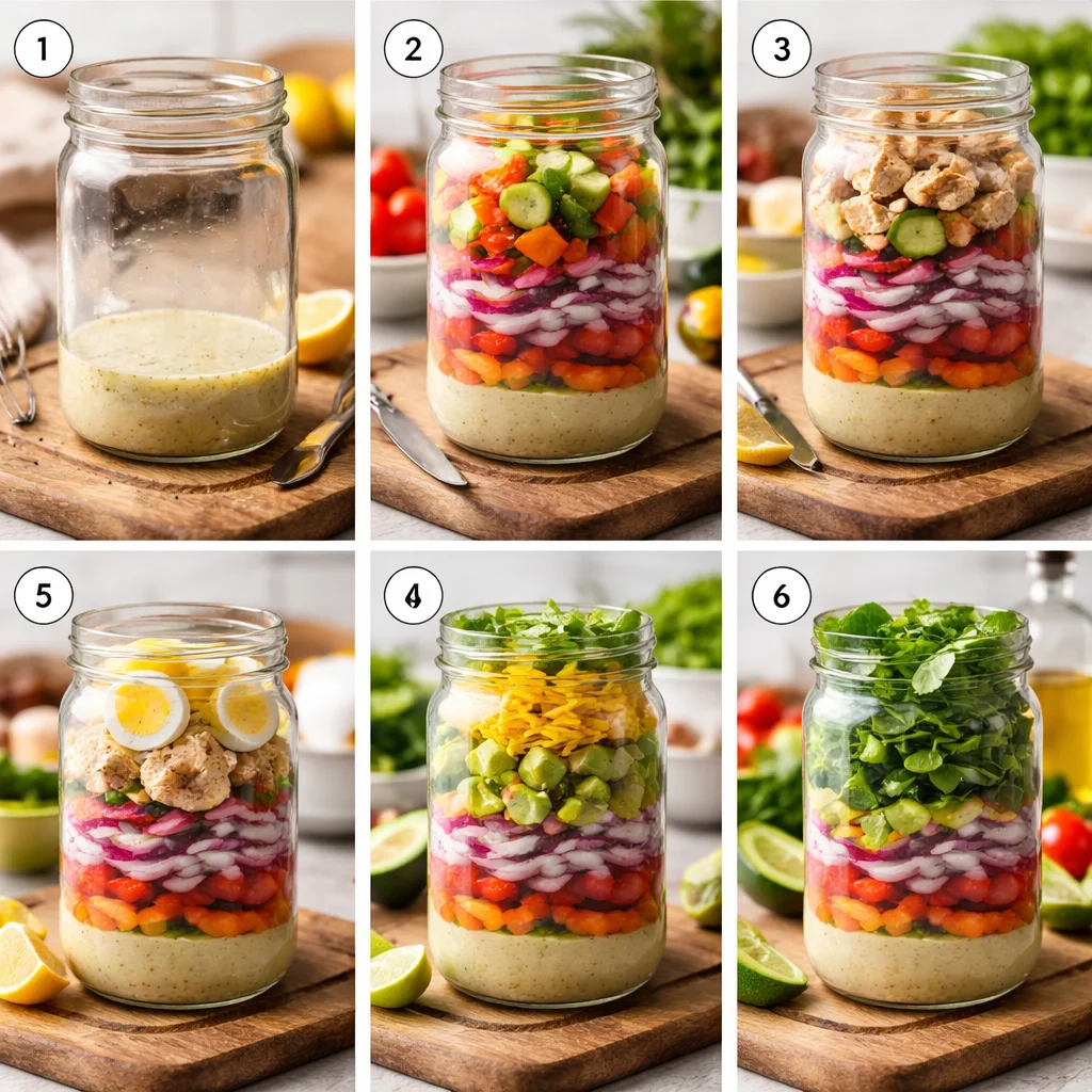 Mason Jar Low-Carb Lunch Prep 4 Mason Jar Low-Carb Lunch Prep