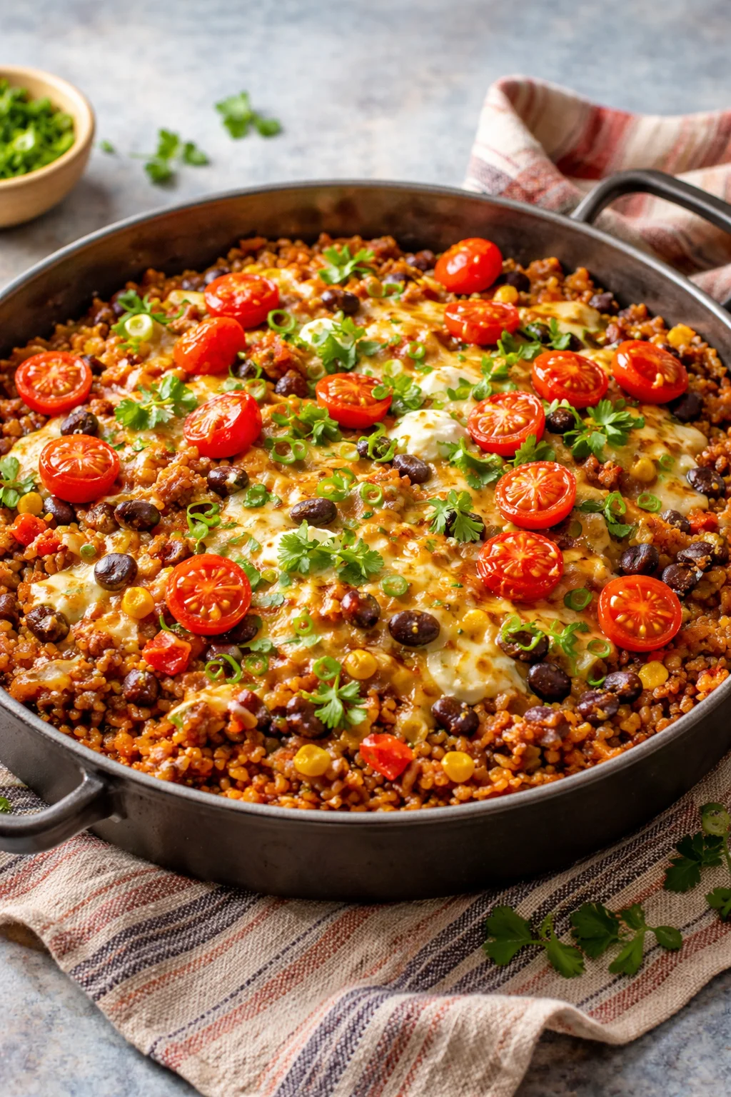 One-Skillet Beef Taco Bowl