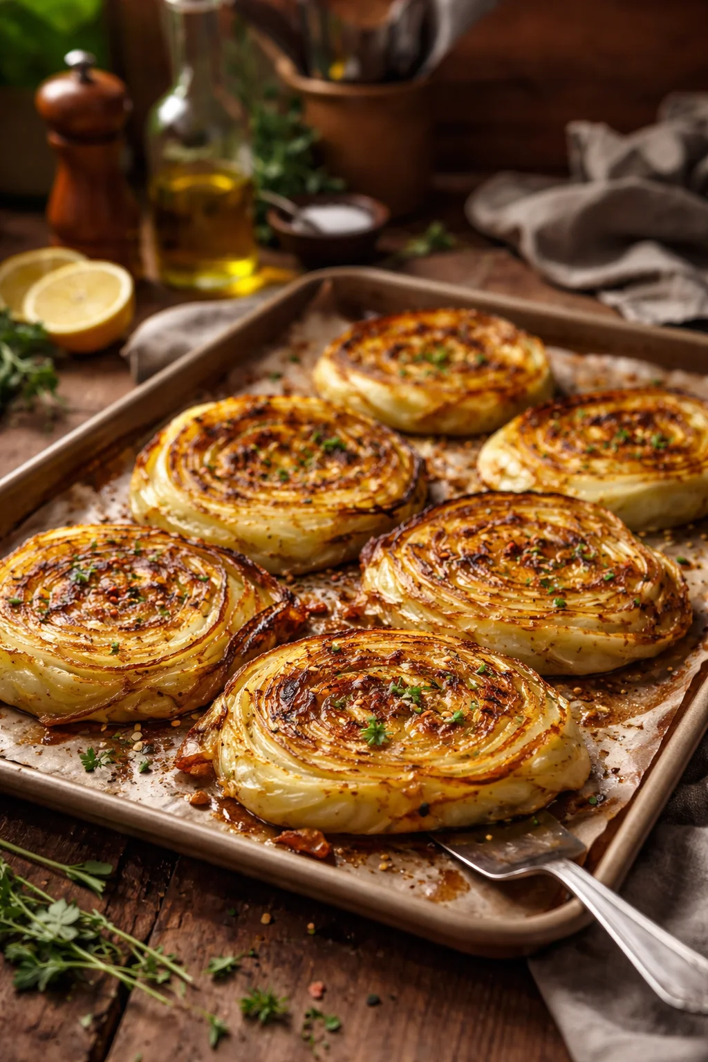Pan-Fried Cabbage Steaks with Garlic Butter 2 cabbage steaks