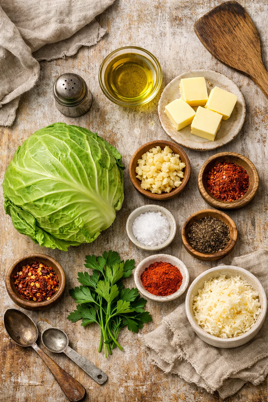Pan-Fried Cabbage Steaks with Garlic Butter 3 cabbage steaks