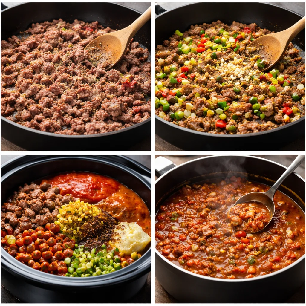 Slow Cooker Chili (No Beans) 4 Slow Cooker Chili (No Beans)
