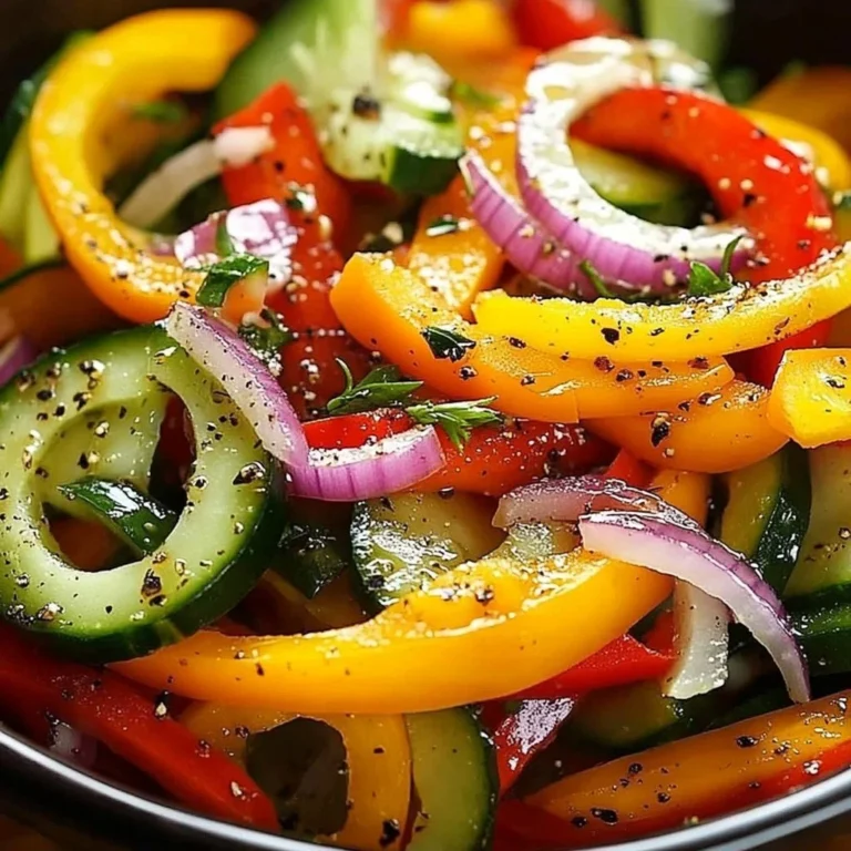Cucumber Sweet Pepper Salad 32 Cucumber Sweet Pepper Salad with fresh ingredients in a bowl