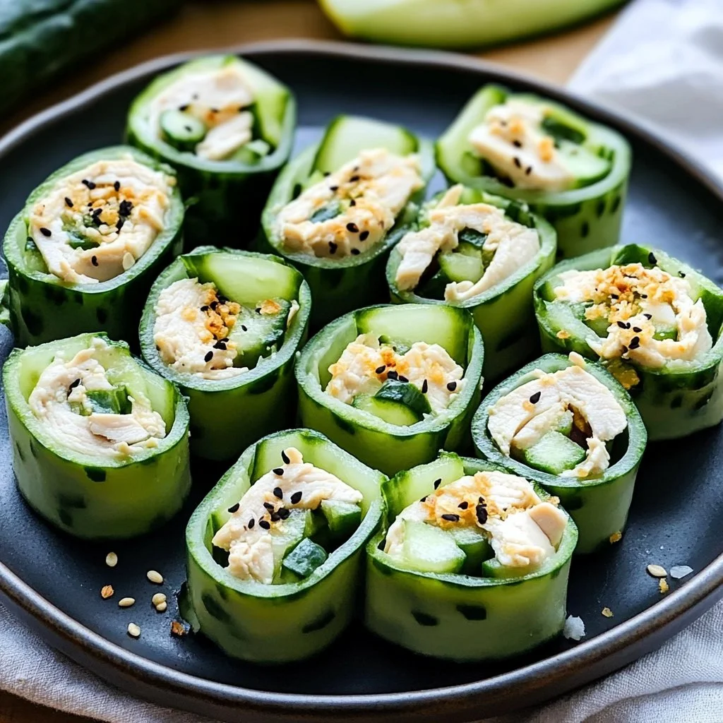 Tasty Chicken Salad Cucumber Roll Ups