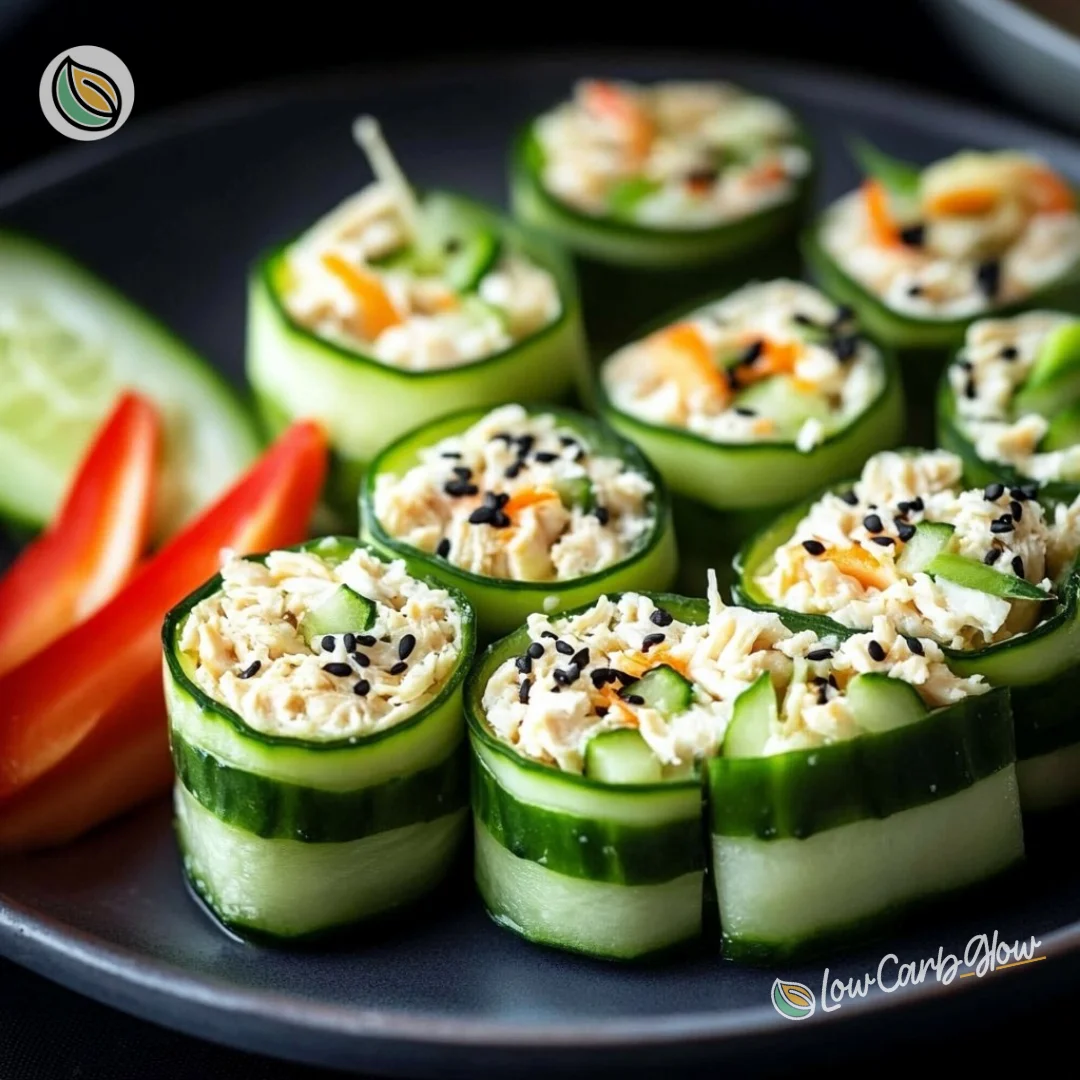 Tasty Chicken Salad Cucumber Roll Ups