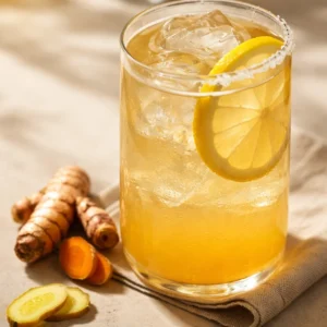 A refreshing cortisol cocktail for morning energy with orange juice, coconut water, and sea salt.