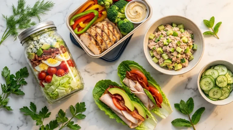 Low-Carb Lunch Ideas: The Complete Proven Guide (2026) 26 Low-carb lunch ideas — mason jar salads, bento boxes, lettuce wraps, burrito bowls and tuna avocado bowls