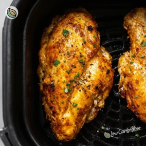 Delicious air fryer chicken breast cooked to perfection with herbs and spices
