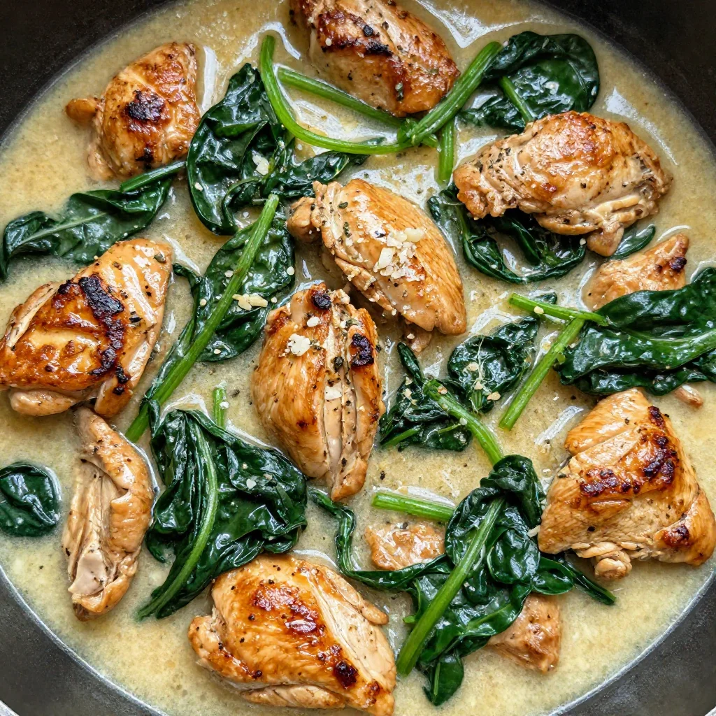 Creamy Garlic Chicken with Spinach 2 Creamy Garlic Chicken with Spinach