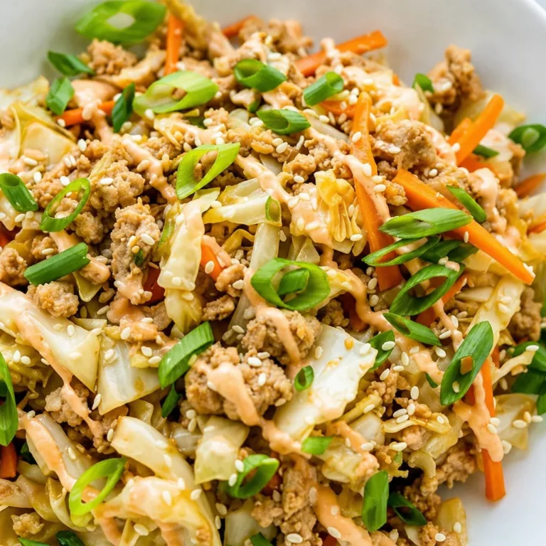 Egg Roll in a Bowl With Ground Turkey: A Leaner GLP-1-Friendly Version of the Classic 9 Healthy egg roll in a bowl with ground turkey, cabbage, and carrots in a skillet.