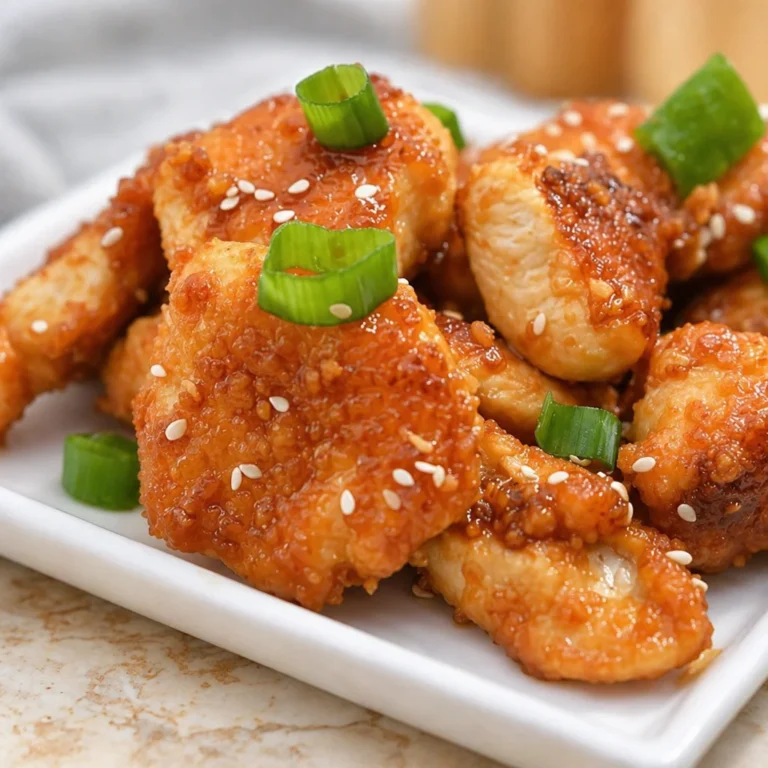 Keto Orange Chicken: The Crispy Sugar-Free Takeout Fakeaway That Rivals Panda Express 17 Plate of Keto Orange Chicken with sesame seeds and green onions, showcasing low-carb meal.