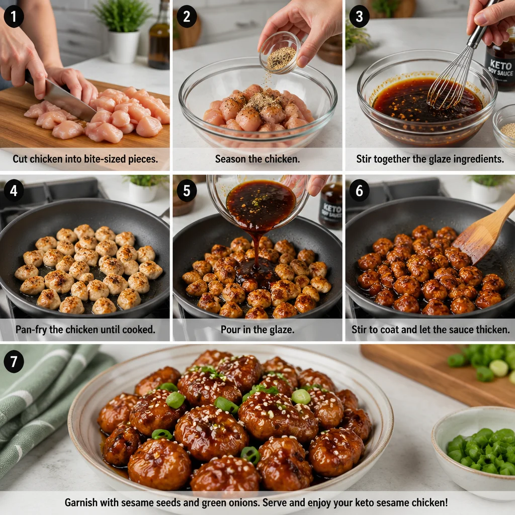 Keto Sesame Chicken: A 20-Minute Sticky Zero-Sugar Glaze That Clings to Every Bite 4 keto sesame chicken