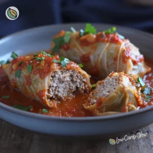 Delicious Keto Stuffed Cabbage made in the Instant Pot, perfect for a low-carb diet