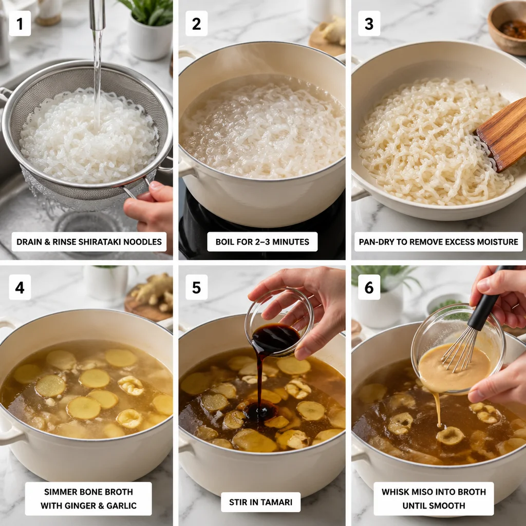 Low-Carb Ramen Alternative: A Gut-Healing Bone Broth Bowl With Shirataki Noodles 4 Low-Carb Ramen Alternative: A Gut-Healing Bone Broth Bowl With Shirataki Noodles