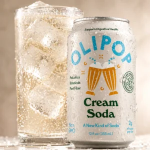 OLIPOP Prebiotic Soda with natural flavors supports gut health and is low carb.