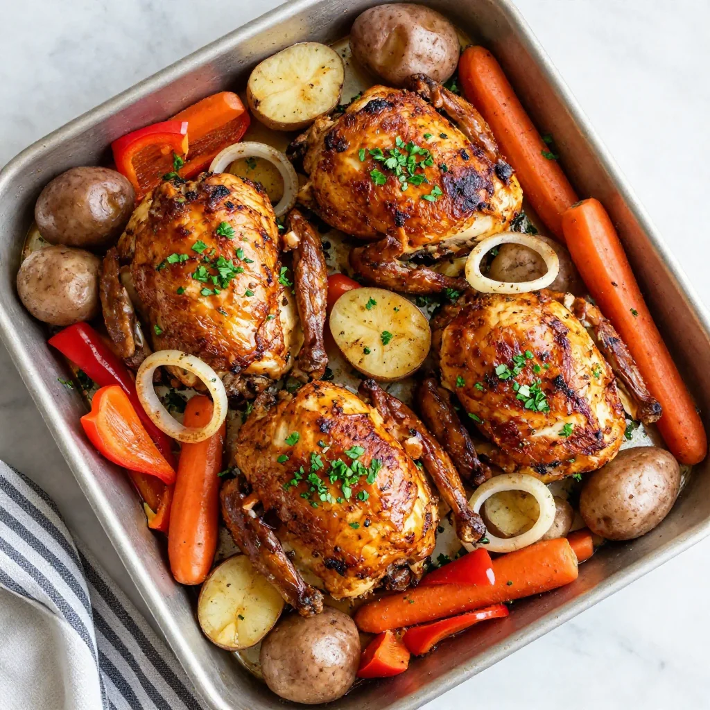 Sheet Pan Lemon Herb Chicken with Roasted Vegetables