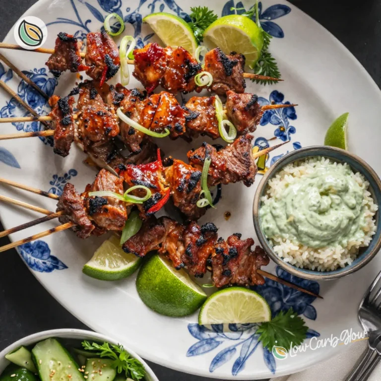 Spicy Garlic-Chili Chicken Skewers with Creamy Avocado-Cilantro Sauce 52 Spicy garlic-chili chicken skewers with avocado-cilantro sauce